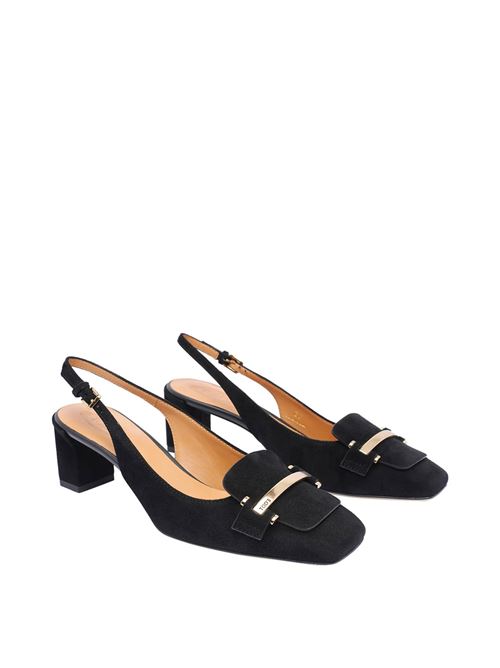 Decollete' slingback in pelle scamosciata Nero TOD'S | XXW63L0JE10 HR0B999